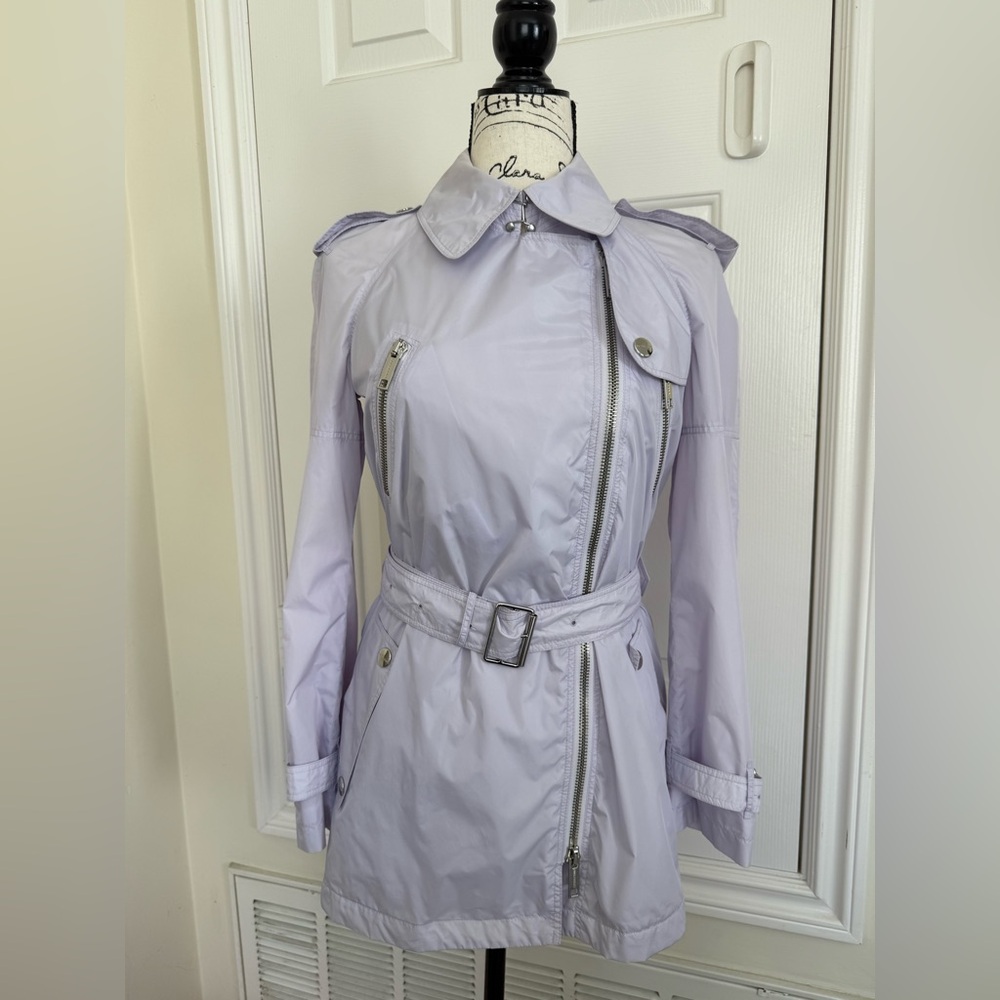 Burberry Purple Trench Coat Lightweight Double-Breasted